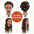 thumbnail image 6 of 20" Mannequin Head Human Hair,100% Real Hair Mannequin Head,Cosmetology Human Hair Mannequin Doll Head for Hair Styling,Practice Braiding Styling Head with Table Clamp Suitable for Hair Extensions, 6 of 8