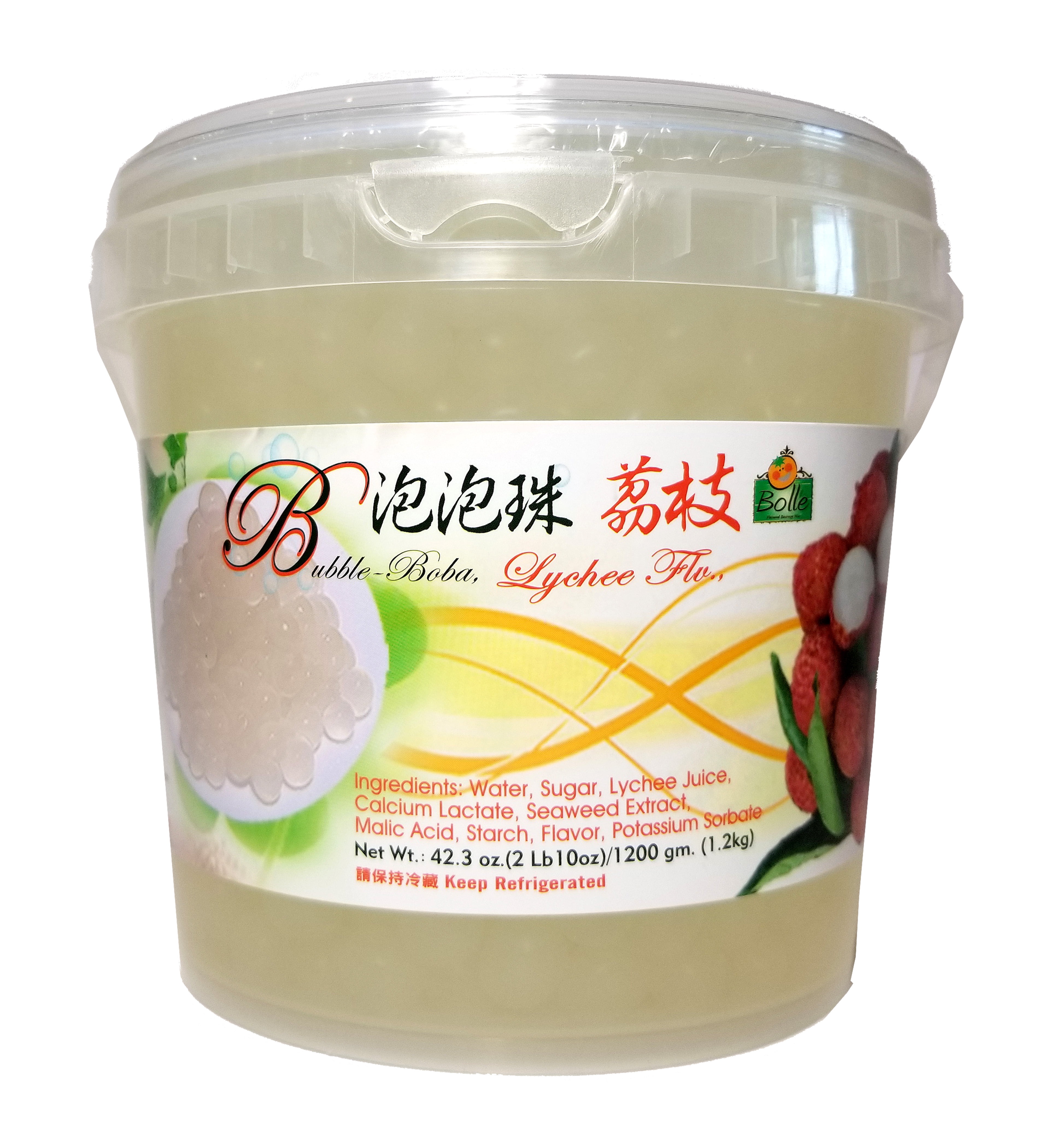 Bolle Lychee Popping Boba Pearls 42.3 Oz. (2 lbs. 10 oz.)