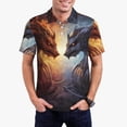 thumbnail image 2 of Cauagu Red And White Beast Print Men's Polo Shirts, Short-Sleeve Polo Shirts for Men Performance Golf Shirt Athletic Casual Collared T-Shirt-4X-Large, 2 of 8