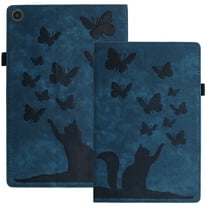 XYX Case for Samsung Galaxy Tab A9 8.7 Inch 2023 Model (SM-X110/X115/X117), Butterfly Cat Slim Folio Stand Cover, Dark Blue