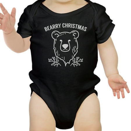 

Bearry Bear Cute Baby Bodysuit Black New Mom Gift