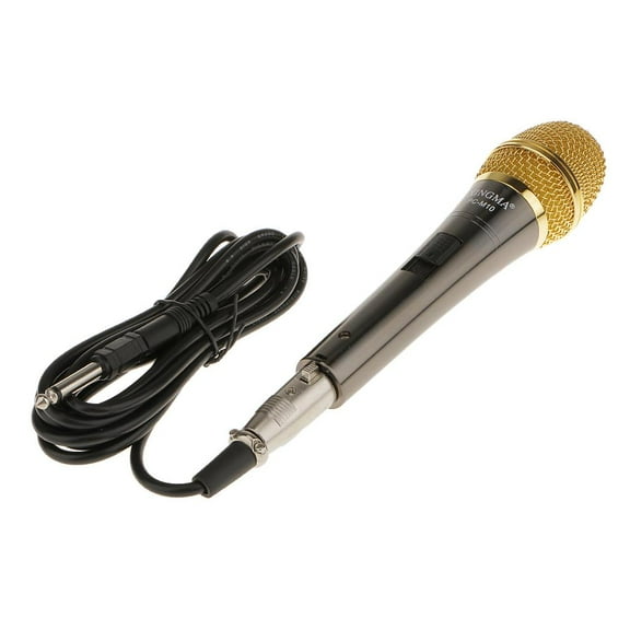 3.5mm Dynamic for Singing with Power Cable, Metal Handheld Mic Compatible for Singing, Speech and