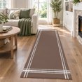 Solid Color Runner Rug 2.6'x12', Brown Runner Rug Mat Non-Slip Backing ...