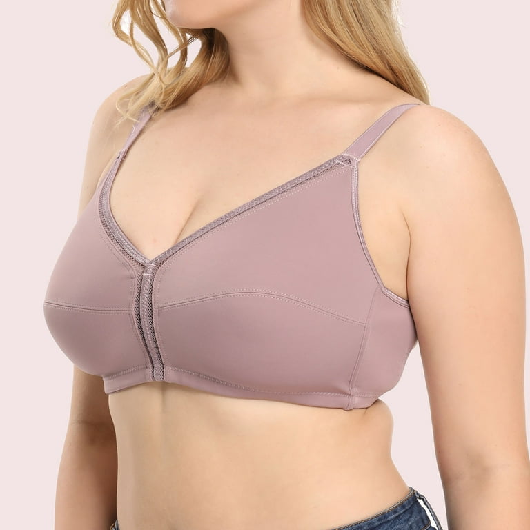 Ozmmyan Wirefree Bras for Women ,Plus Size Adjustable Shoulder Straps Lace  Bra Wirefreee Extra-Elastic Bra Active Yoga Sports Bras 34C-44C, Summer  Savings Clearance 
