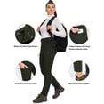 thumbnail image 5 of Hiauspor Womens Water Repellent Fleece Snow Ski Winter Pants with Pockets for Hiking Camping Fishing Outdoor Green XL, 5 of 7