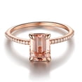 thumbnail image 2 of 1 Carat Morganite and Round cut Diamond Engagement Ring in Rose Gold, 2 of 4