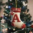 thumbnail image 4 of JeashCHAT 26 Initial Letter Acrylic Christmas Stocking Ornaments, Personalized Christmas Initial Ornaments, Xmas Stocking Shape Pendant, Christmas Tree Hanging Decorations Xmas Gifts, 4 of 4