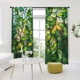 thumbnail image 3 of WNOOHIY Nordic Style Retro Green Leaf Stain Glass Light-filtering Curtains for Young People Bedroom Living Room,Set of 2 Panels, 3 of 8