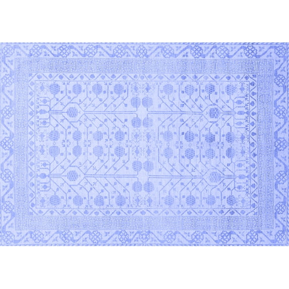 Ahgly Company Indoor Rectangle Oriental Blue Traditional Area Rugs, 5' x 7'
