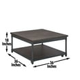 thumbnail image 6 of Steve Silver Prescott Metal Lift-Top Square Coffee Table, Smokey Oak and Black, 6 of 7