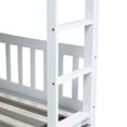 thumbnail image 5 of Full Over Full Bunk Bed w/ Trundle, White Rubber Wood, Ladder &amp; Guardrails, Converts to 2 Beds, Bedroom Furniture, American Design, Space-Saving, 5 of 22