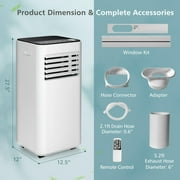 Giantex 8000 BTU (5000 BTU DOE) 250 sq ft Portable Air Conditioner, White