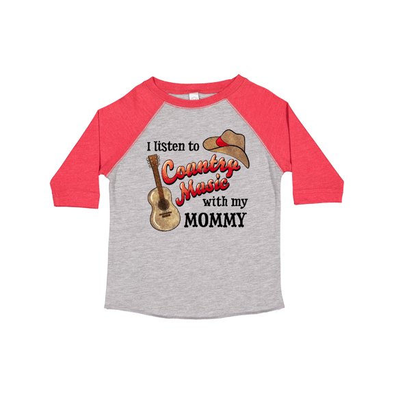 Inktastic I Listen to Country Music with My Mommy with Guitar and Hat Boys or Girls Toddler T-Shirt
