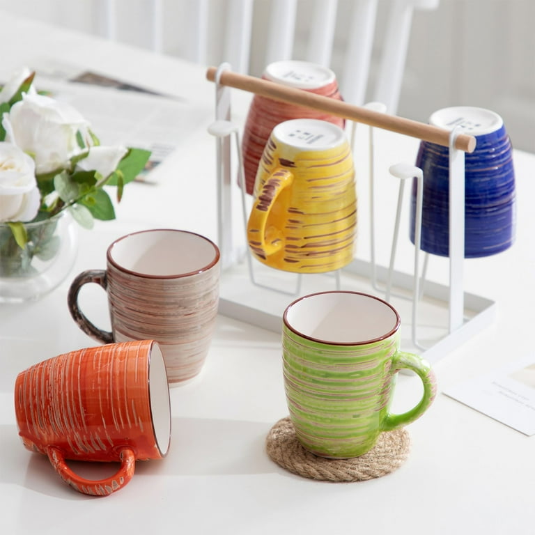 vancasso Stackable Ceramic Mug Set, 13oz Coffee Mugs with Handle,  Multicolor, Set of 6 - Walmart.com