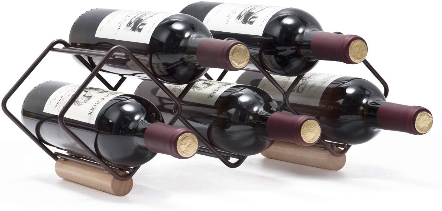 2Pcs Freestanding Wine Bottle Holder Tabletop Wine Rack Wine Bottle Organizer 