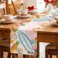 thumbnail image 5 of Coastal Beach Table Runner 70 Inches, Summer Tropical Plants Ocean Sea Beige Bed Runner Dresser Scarves Tabletop for Indoor Outdoor Parties/Ceremony/Banquet, 13" x 70", 5 of 9