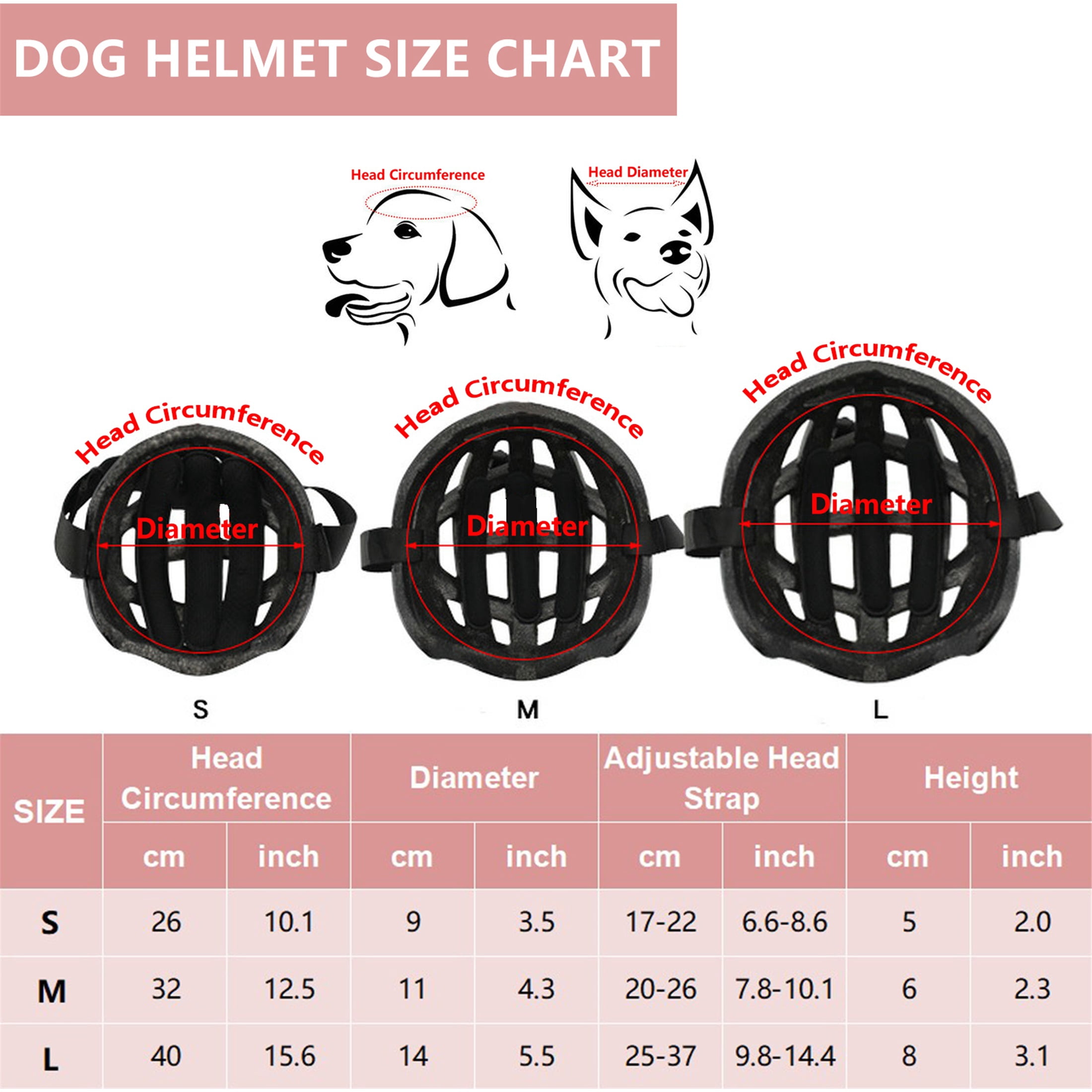 HQREA Dog Bike Helmet for Small Medium Dogs Reflective Dogs Motorcycle Cap Puppy Safe Hat for Outdoor Activities/Motorcycle/Bike