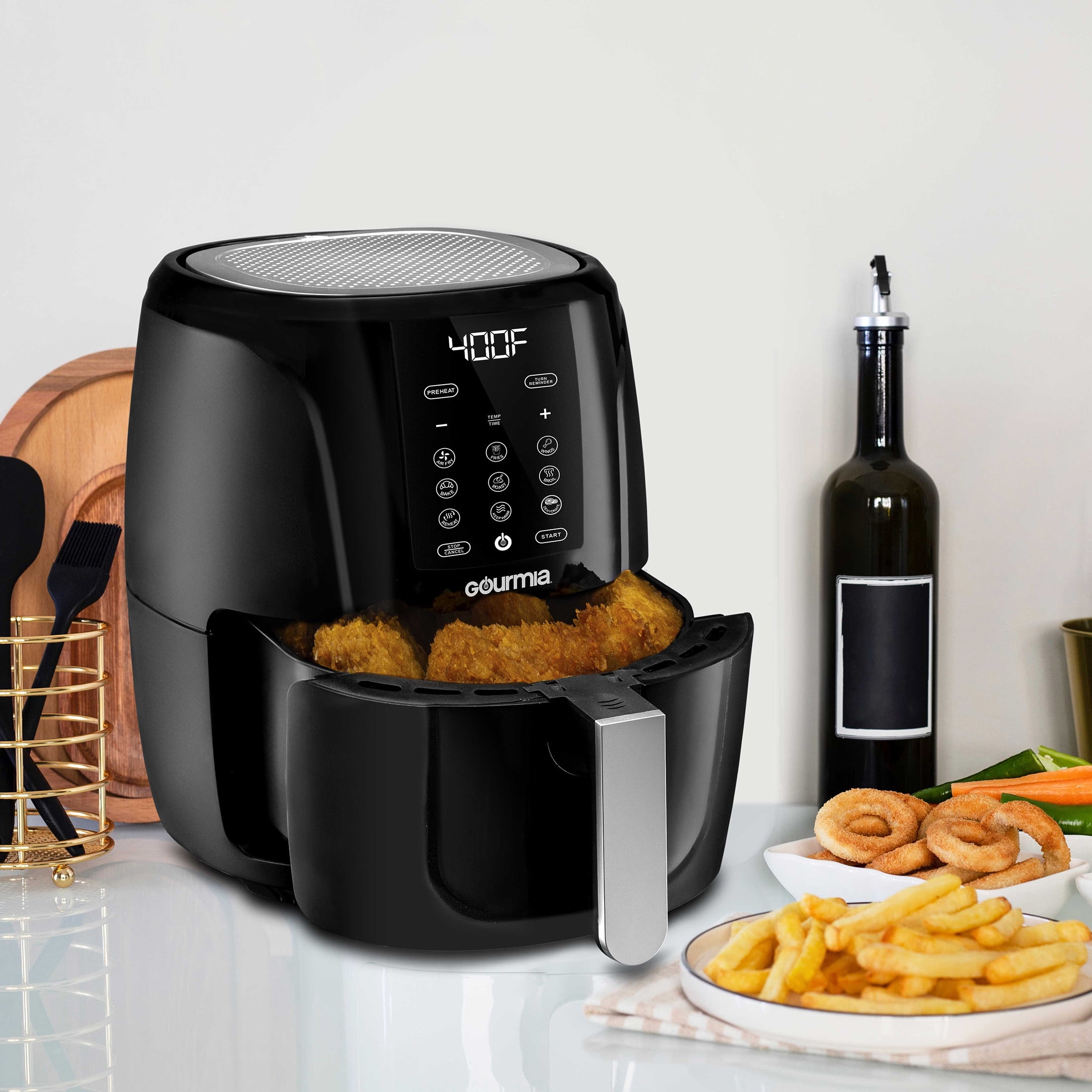 Gourmia 5 Qt Digital Air Fryer with 9 One-Touch Presets, Black