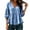 Light Blue #13, variant on Women's V Neck Tiered Ruffle Blouses, 3/4 Sleeve Peplum Loose Casual Flowy Tops 2XL