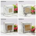 thumbnail image 3 of 10 pc 5/6/7/8/9/10CM square white/kraft paper/marble patterned window paper box Diy jewelry set display box, 3 of 7