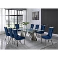 thumbnail image 2 of Clear Glass 9pc Dining Set with Silver Stainless Steel and 8 Chairs, 2 of 4