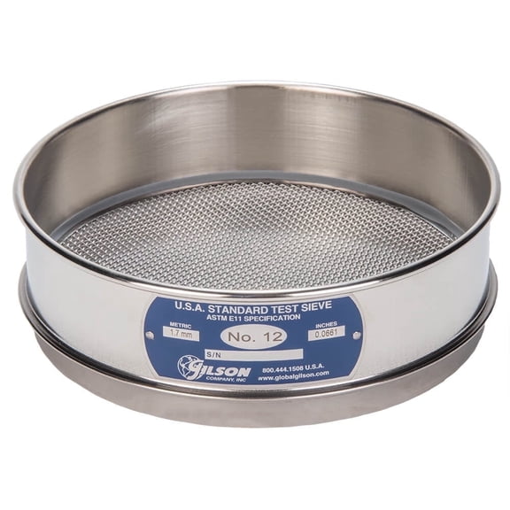 8in Sieve, All Stainless Steel, Full-Height, No.12 (Gilson Company, Inc.)