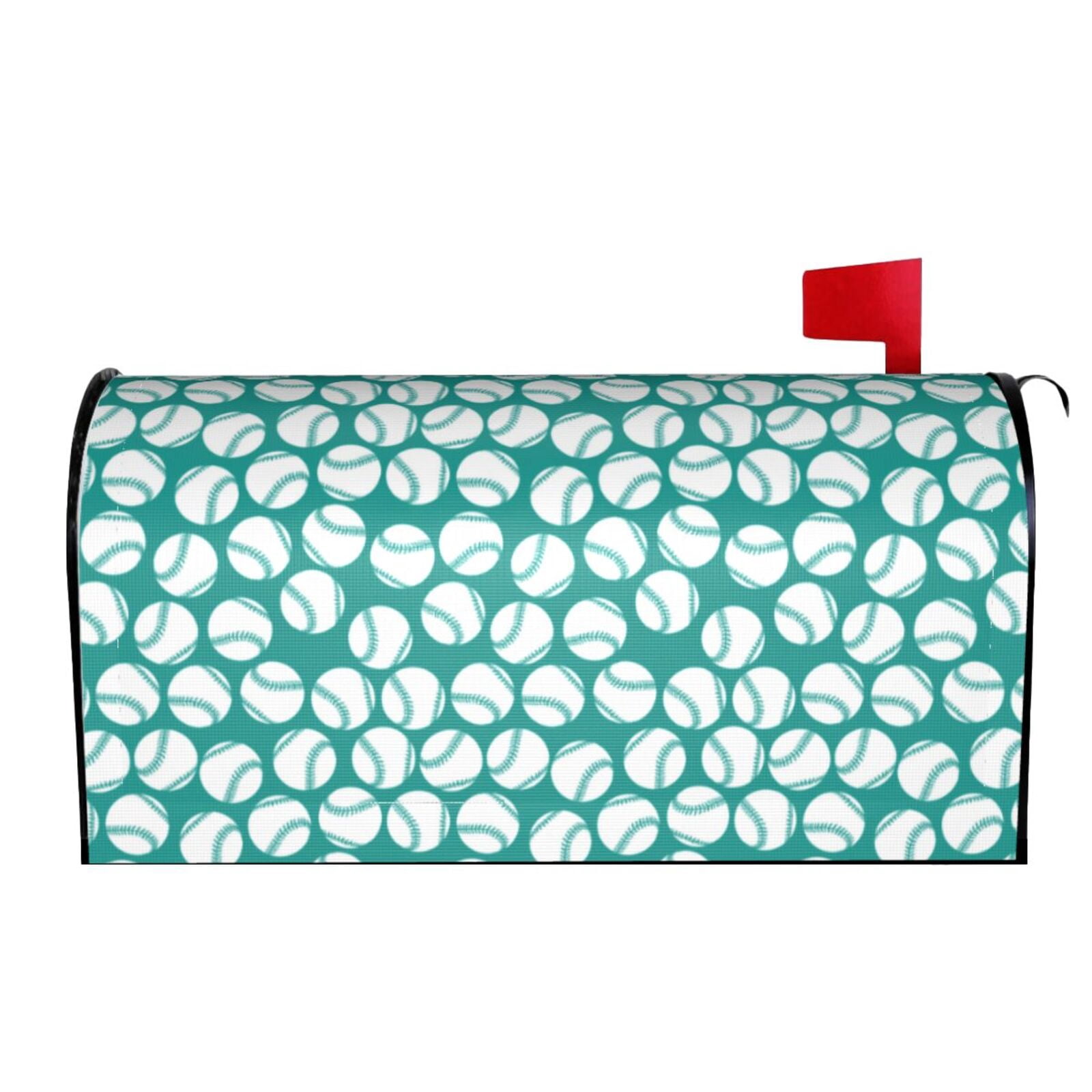 Xecao Green Baseball for Mailbox Cover with Magnetic Strips, Waterproof and Sunscreen, Adds a Decorative Touch to Your Garden Yard.