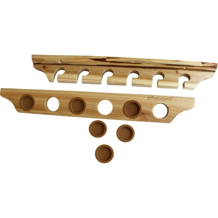 Rush Creek Creations Rustic Wood 6 Rod Wall and Ceiling Rack