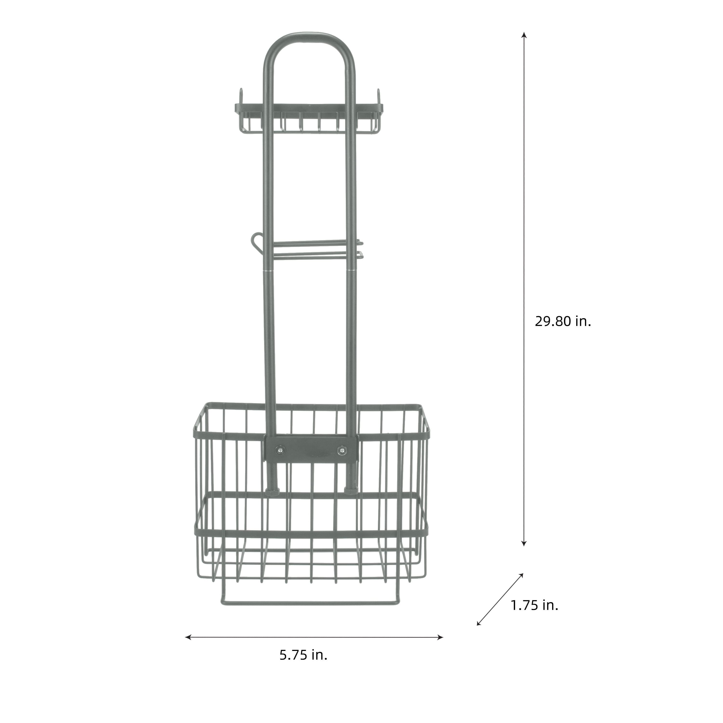 Bath Bliss Cottage Collection Adjustable Three Shelf Bathroom Organizer in Grey
