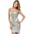thumbnail image 1 of Vestido de fiesta sexy para mujer con espalda abierta entrecruzada con cordones Cami Mini Bodycon Club Zhivalor WRMH-220-1, 1 of 5