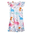 thumbnail image 4 of ATAIKU 2-Pack Girls Nightgowns 3-10Y Dinosaur Sleepwear Night Sleep Dress Pajamas Little Kids Toddler Soft Nightgown, 4 of 8