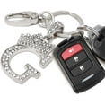 thumbnail image 5 of Sometheme Special Rhinestone Stud Initial Letter charm Keychain in Rhodium Tone, 5 of 5