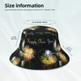 thumbnail image 3 of Firework Happy New Year Bucket Hat With Reflective Stripe Beach Sun Fishing Hat Reversible For Men Women, 3 of 7