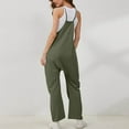 thumbnail image 6 of UVEASISHA Casual Jumpsuits for Women Sleeveless Criss Cross V Neck Rompers Loose Fit Bib Overalls with Pockets Army Green XXL, 6 of 8