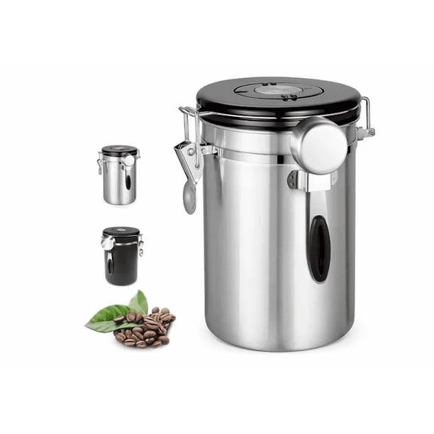Bote Hermético Para Café, Lata De Café Sellada Recipiente Grande Lata Hermética De Acero Inoxidable Xtellar plateado
