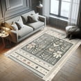 thumbnail image 5 of Ambesonne Neutral Decorative Rug Carpet, Bear Nordic Botanical Motif, 2' 5" x 5', Grey Tan and Ivory, 5 of 5