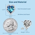thumbnail image 3 of Beutirer Love Heart Stud Earrings for Women, 925 Sterling Silver Earrings with Heart Crystal, 18K White Gold Plated Angel Wings Earrings, Trendy Jewelry Gifts for Valentine's Day Mother's Day Birthday, 3 of 6