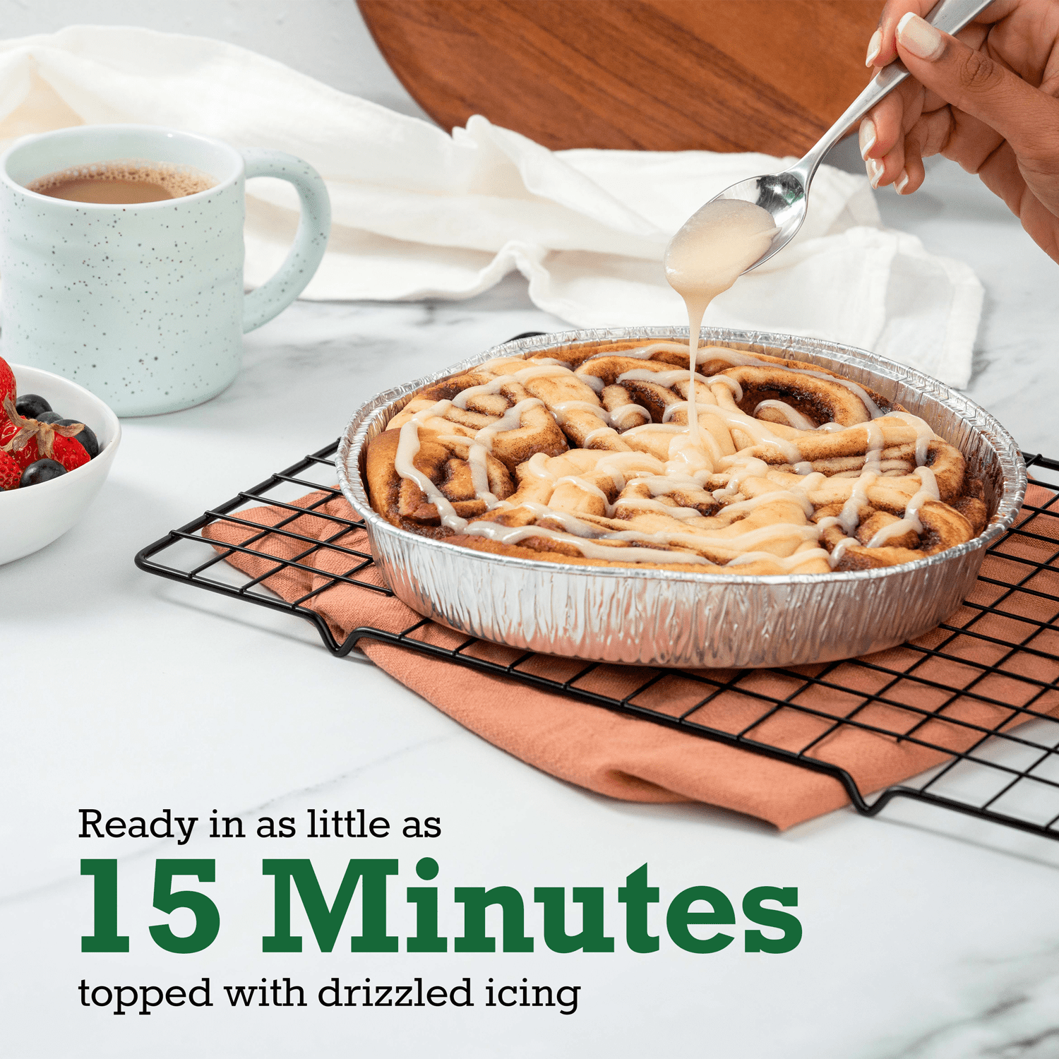 Sister Schubert's Ready-to-Bake Cinnamon Rolls with Cream Cheese Icing, 17 oz, 8 Ct