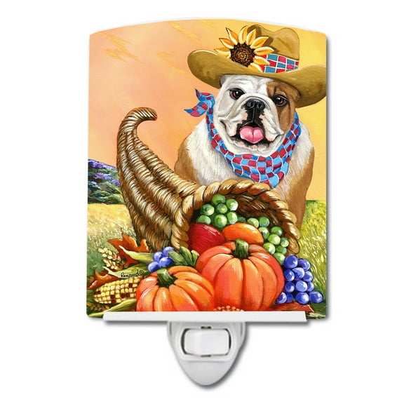 English Bulldog Autumn Ceramic Night Light