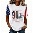 thumbnail image 2 of Domzest 9/11 25th Anniversary Shirt for Women Never Forget Patriotic T-Shirt Short Sleeve Crew Neck USA Flag Graphic Tee White M, 2 of 6