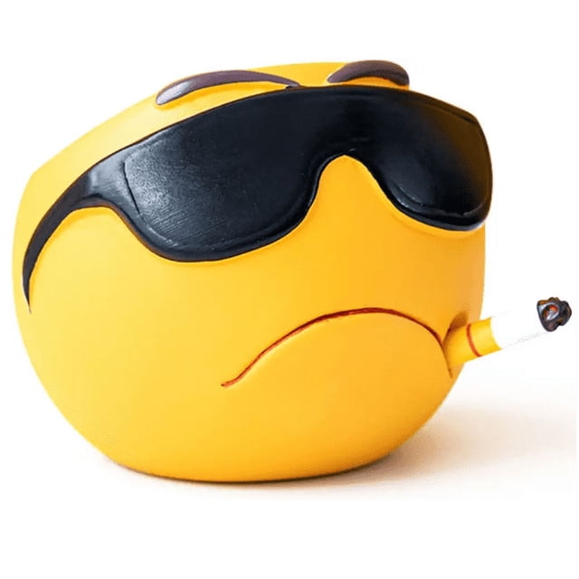 Cenicero de Cerámica Cenicero de Puros, Cenicero de Cerámica para Patio, Jardín, Mesa de Té, Mesa de Centro, Pequeña Decoración, Dormitorio, Cenicero Emoji