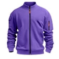 thumbnail image 6 of Migroa Full Zip Long Sleeve Sweatshirt Coat, Men's Full Zip Long Sleeve Sweatshirt Jacket, Casual Sporty Outerwear Coat, Loose Fit for Fall Winter Running Gym Casual Sporty Jacket Men Running, Gym,, 6 of 7