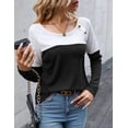 thumbnail image 5 of Zeagoo Womens Fall Tops Casual Shirts Long Sleeve Crewneck Sweatshirts Color Block Waffle Tunic Shirts Jumper Tops Fall Winter Tunics, 5 of 6