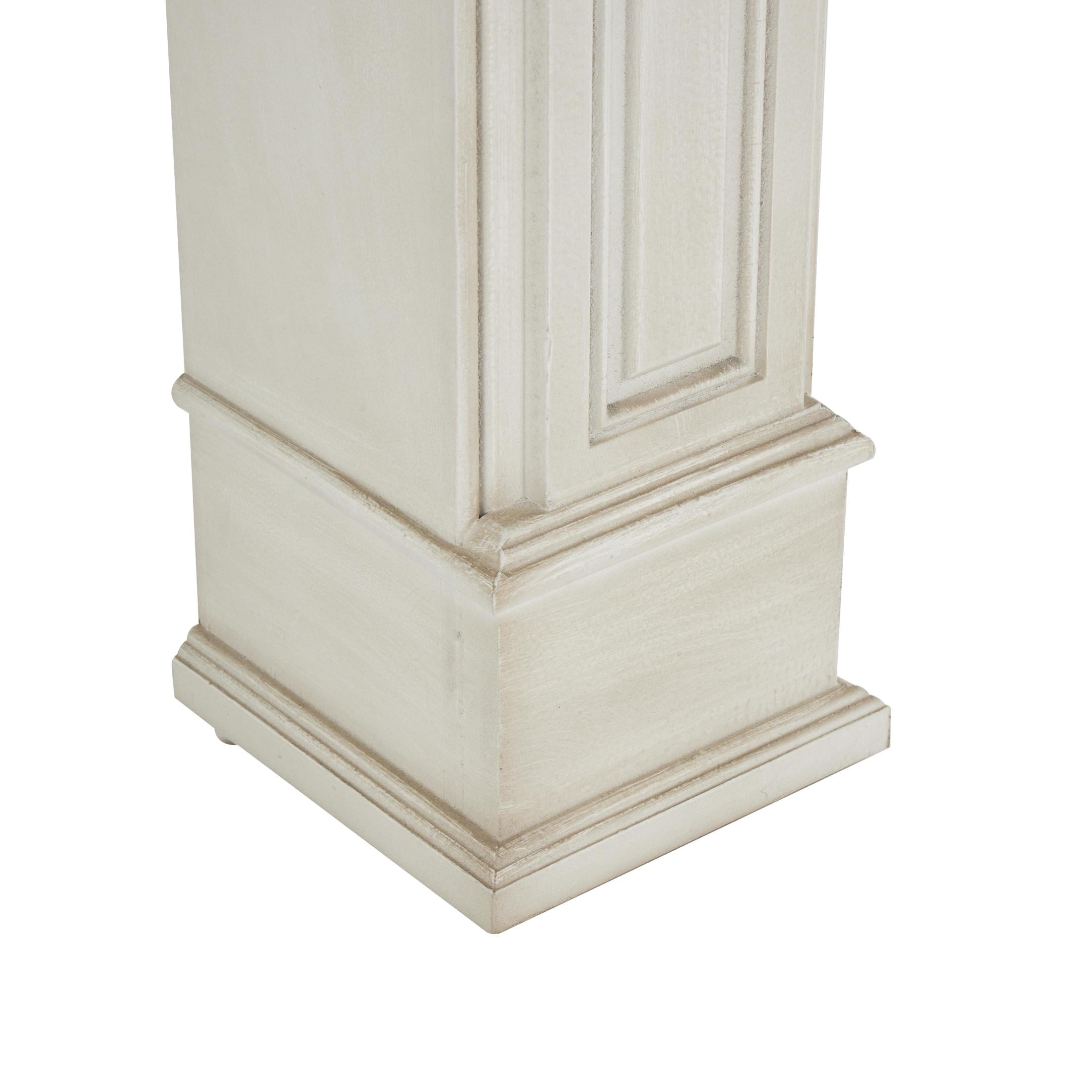 DecMode 47" x 43" Wooden White Freestanding Surround Fireplace Mantle with Leaf Accents
