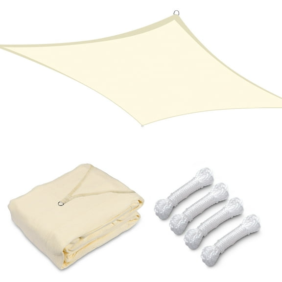 Yescom 12x12Ft 97% UV Block Square Sun Shade Sail Outdoor Patio Pool Garden Yard Lawn Carport Net Awning Off White
