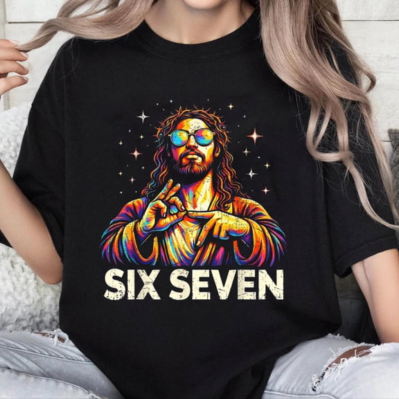 100% Cotton Unisex Funny Easter Six Seven Jesus Christian Easter Men Boys Kids T-Shirt