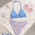 thumbnail image 4 of mgoYE Girl Swimsuits Size 7-8 Girls Swimsuit Two Piece Tankini Swimsuits with Boyshort Ruched Bathing Suit Color Block Teen Girls' Swimwear(Blue,11-12 Years), 4 of 7