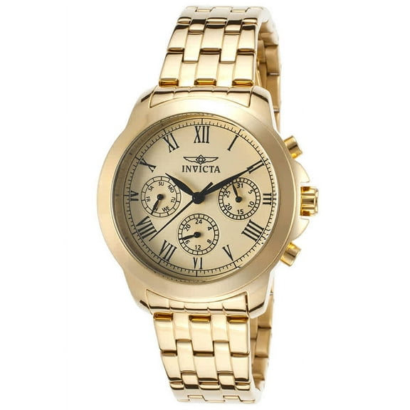 INVICTA Watch 21654 Stainless Steel Quartz Female Gold
