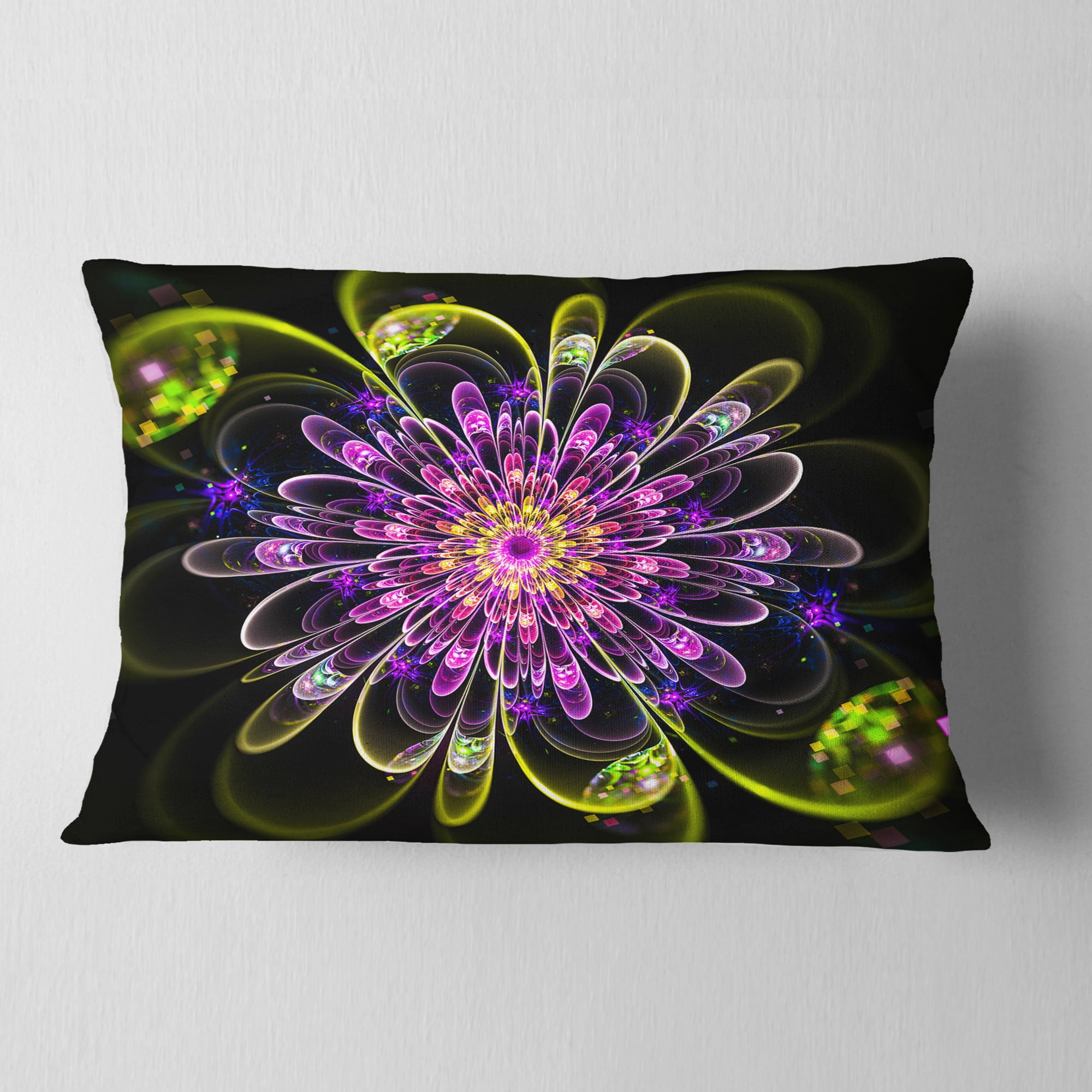 Designart 12" x 20" Purple Polyester Throw Pillow