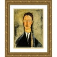 thumbnail image 1 of Modigliani, Amedeo 25x32 Gold Ornate Wood Framed with Double Matting Museum Art Print Titled - Portrait of the Artist Leopold Survage, 1918, 1 of 4